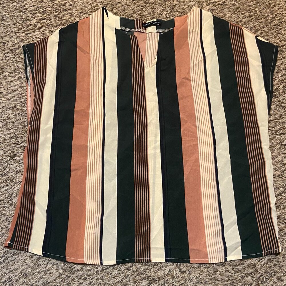 Striped V-Neck Blouse
